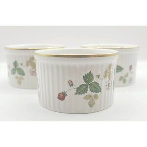 Wedgwood Wild Strawberry Ramekins Set Of 3 Oven To Table Made In England